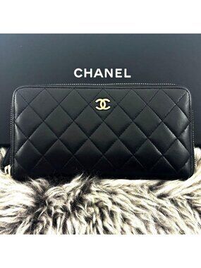 Chanel Wallet Quilted Zip Around